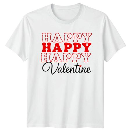 Happy Happy Happy Valentine T-Shirt Retro Typography Valentines Day XXXXL