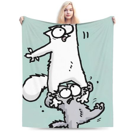 Simons Cat Plush Blankets Child  Flannel Bedding Throws For Outdoor Super Warm Custom DIY Quality Bedspread Birthday Gift 75X95CM