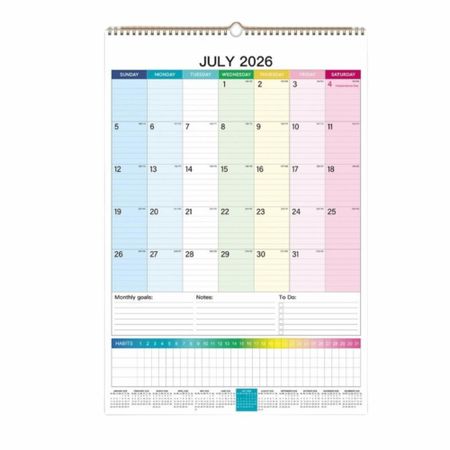 Colorful Wall Calendar Creative Calendar Planner Practical Agenda Planner  Stationery Supplies Style 2