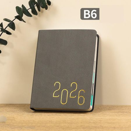 12 Months 2026 Schedule Planner Notepad Pu Leather To-do List Notebook B6 Schedule Book  Business серый