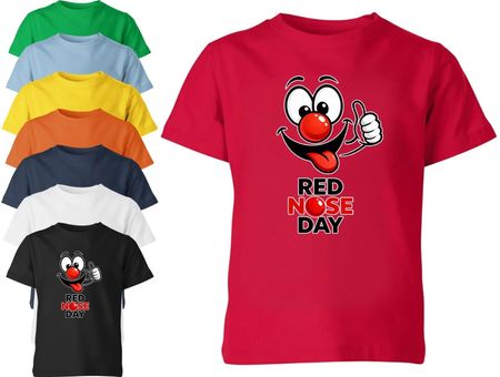 Red Nose Day 2026 Kids T Shirt Funny Red Nose Face Boys Girls Unisex Tee 150