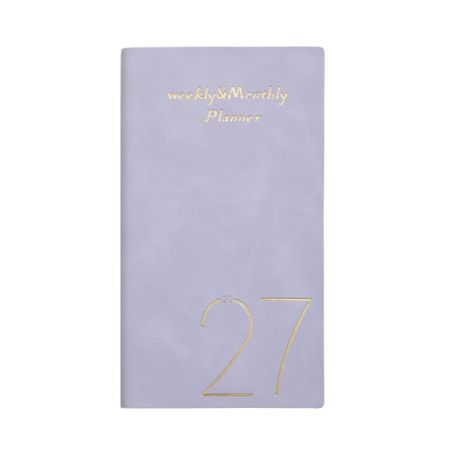 English Agenda Planning Notebook Wear-resistant Office Work Planner  School Office Supplies Purple Style A