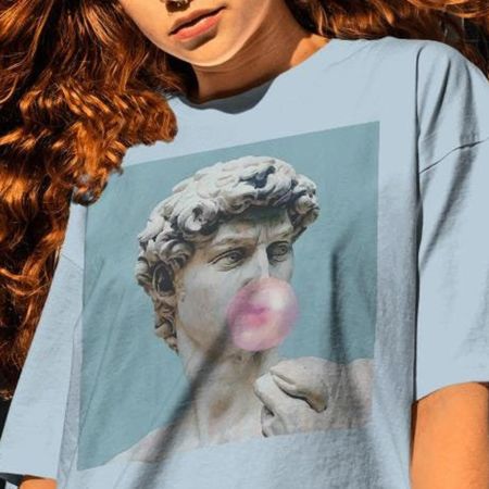 David Bubble Gum T-Shirt: Michelangelo Statue Graphic Tee 4XL