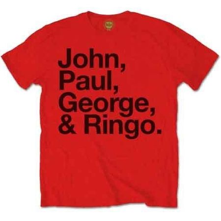 Unknown Men s John Paul George and Ringo T Shirt, Red, XL UK S