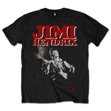 Jimi Hendrix Men s Block Logo Short Sleeve T-Shirt, Black, Large L