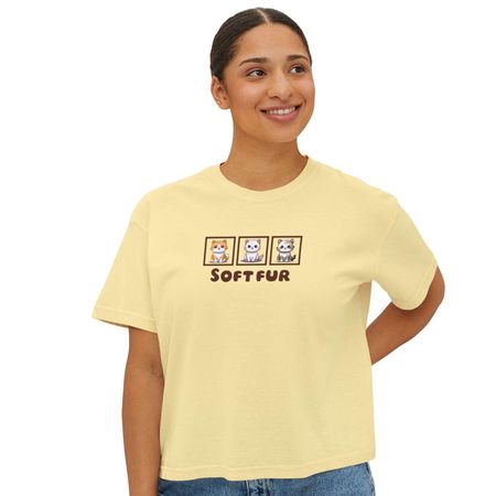 Women s Boxy Tee | Soft Fur Cats tee S