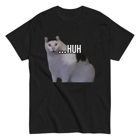Huh Cat Cat Meme T-Shirt M