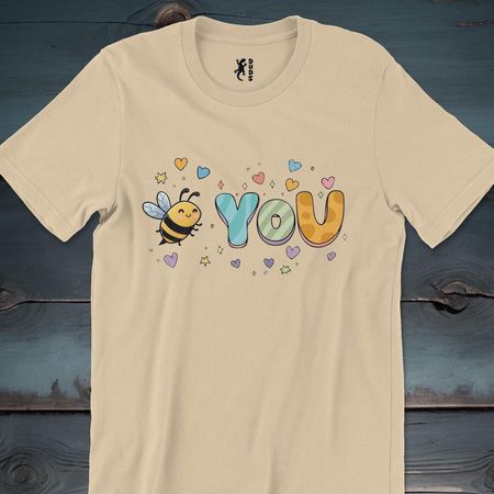 Bee You Short Sleeve Tee Shirt, Be you t-shirt empowering, whimsical, bumblebee tee, for those who radiate happiness and confidence L