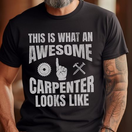 Vintage Carpenter T-Shirt | 100% Cotton Funny Tee for Dad Husband XL