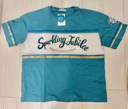 Tokyo Disney Sea Sparkling Jubilee T-shirt 25th Anniversary Blue w tag Unused