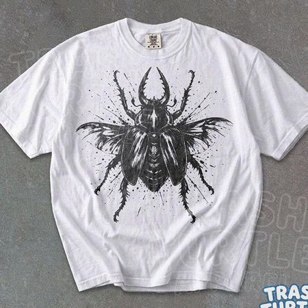 Vintage Atlas Beetle Shirt Insect Graphic TShirt Entomology Bug Lover T-shirt Aesthetic Beetle Gift 90s Tee 4XL