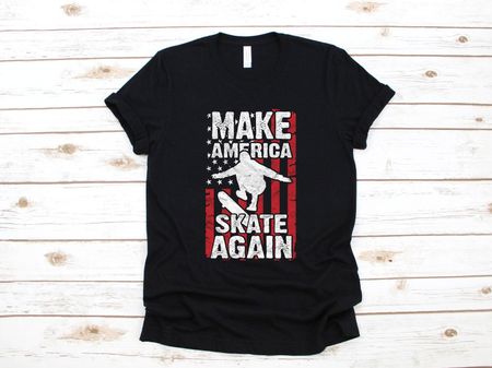 Make America Skate Again Shirt, Funny Skateboarder Shirt, Skateboarding American Flag USA, T-Shirt, T-shirt, T-shirt,T-shirt 2XL