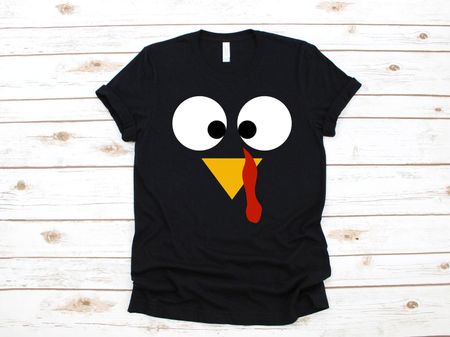 Turkey Face T-Shirt, Cute Turkey Tee, Tank Top, T-shirt, T-shirt,T-shirt, Kids Tee Kids T-shirt L