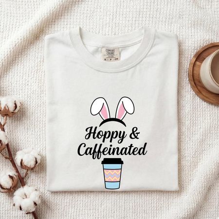 Bunny Ears Coffee Cup Shirt Easter Coffee Gift Women Cute Tee Coffee Mug T-Shirt Easter Fan Coffee Cup Tshirt Caffee Graphic Minimalist M