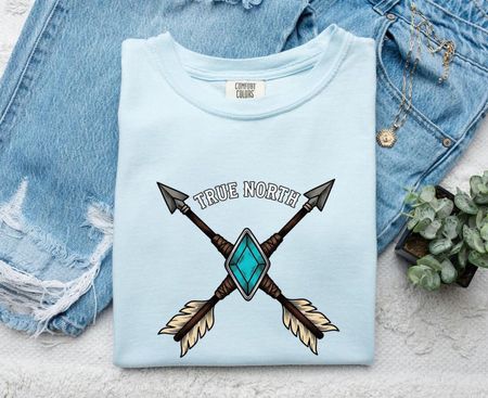 Crossed Arrows Shirt Boho Chic Travel Gift Women Sketch Tee Arrow T-Shirt Bohemian Fan Drawing Graphic Retro Turquoise Stone Tshirt 3XL