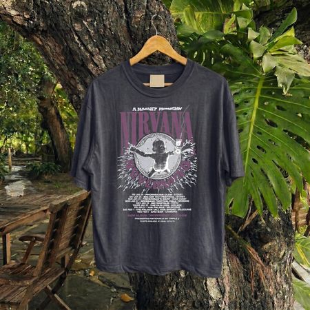 Comfort Colors Nirvana Nevermind Tour Shirt, Vintage Grunge Band Tee, 90s Rock Music Graphic T Shirt, Retro Concert Gift S