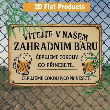 Vintage Metal Wall Sign Welcome To Our Garden Bar 12x8 Inch  English Optimized Title: Vintage Metal Wall Sign Welcome To Our Garden Bar 8x12 Inch 20X30CM