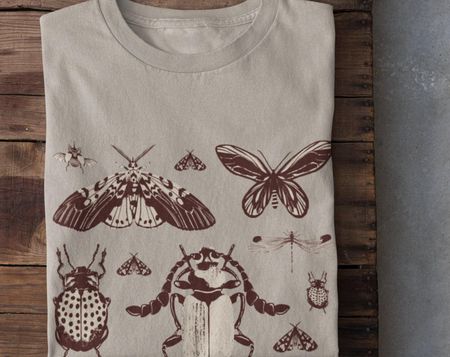 Cottagecore Moths T Shirt, Goblincore Goth , Grunge Fairycore Clothing, Witchy T Shirt, Dark Academia Aesthetic Shirt, Botanical Art Tshirt 3XL