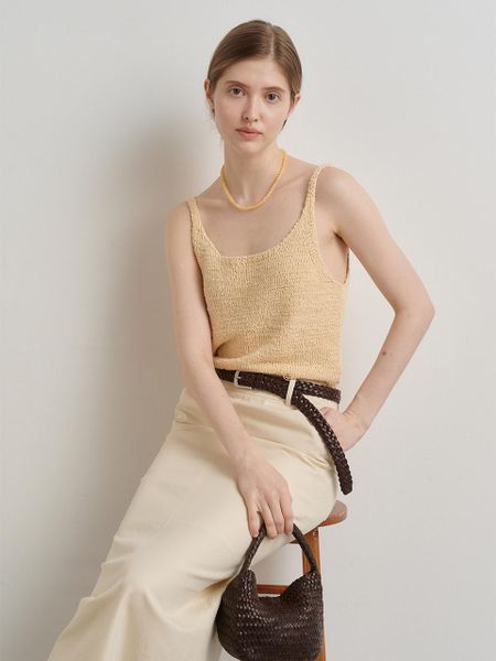 Mout Bustier Knit Top (Butter Yellow) Butter Yellow/Free
