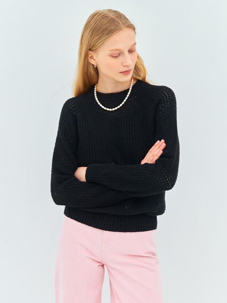 Mout Punching Round Pullover (Mout Black) Moat Black/Free