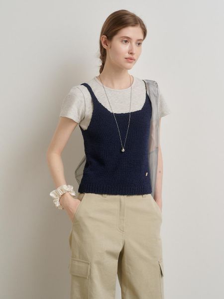 Mout Bustier Knit Top (Dark Navy) Dark Navy/Free