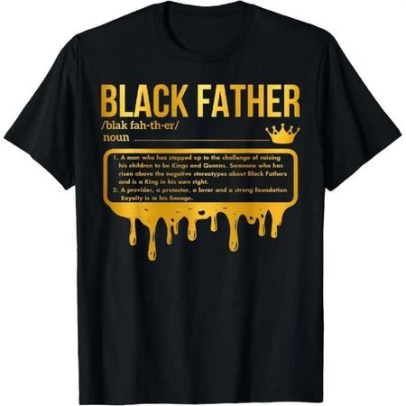 Printing Black Father Definition African American Dad T Shirt for Father s Day S