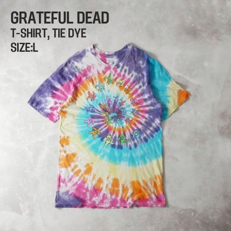 Grateful Dead Dancing Bear Printed T Tie-Dye L S
