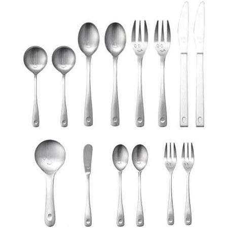 Cutlery Set Made Japan Dio Mio 14-Piece (for 2 people) 347-805 Stainless Steel Spoon Fork Stylish Cute Matte Finish Scandinavian Style