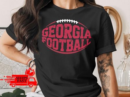 Футболка Georgia Football Comfort Colors Потертый стиль Красная Черная M
