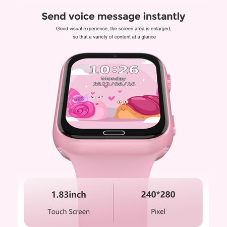 LT34 1.83   IPS Touch Screen 4G Network Smartwatch with Two Way Calling Location Tracking Voice Chat Pedometer Black