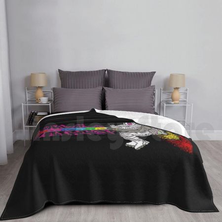 Zx Spectrum Styled Jetpac Blanket For Sofa Bed Travel Zx Zx Sectrum Jetpac 8bit Retro Size: 75*100cm, Weight: 230 GSM