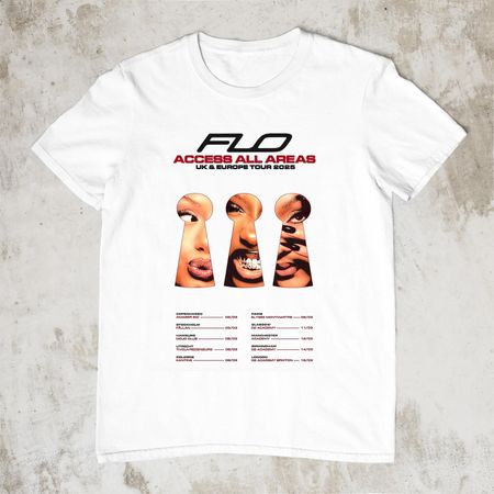 NEW HOT FLO Band Tour 2025 Short Sleeve White All Size T-Shirt XL