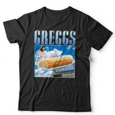 Greggs Appreciation Tshirt Unisex & Kids Funny Sausage Roll Jesus Pasty Present XXXL