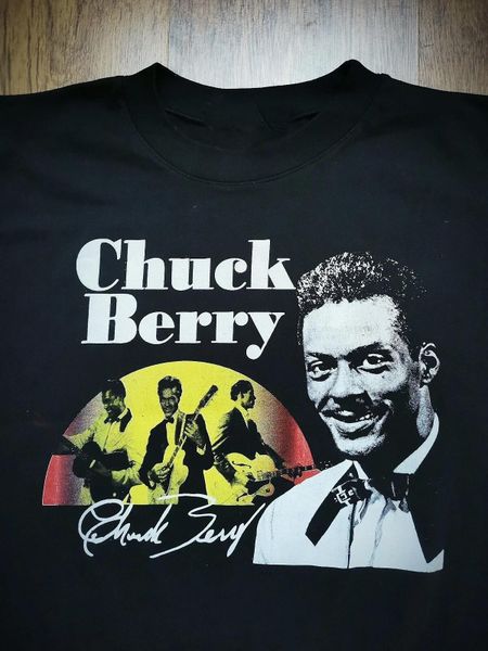 Chuck Berry Black Signature Unisex Cotton Shirt S-234XL Short Sleeve XXXXL