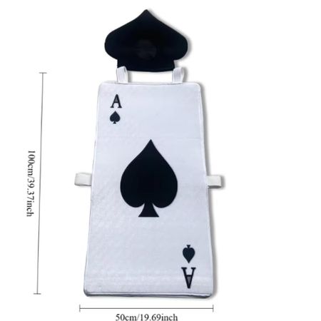 Printed Dress Halloween Costume Black Hat Cards Costume New Arrival Dress Suit  Halloween Party Clothes and hats