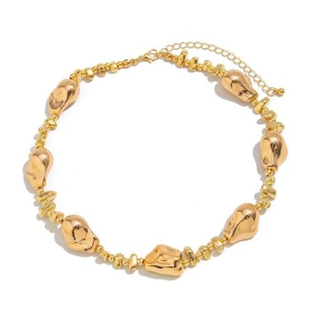Gold Silver Color Bead Necklace Boho Clavicle Chain Fashion Love Heart Choker  Vacation Style A