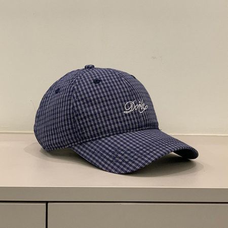 Cotton Embroidered Baseball Cap Adjustable Y2k Peaked Cap Simple Plaid  Baseball Cap  Teenagers