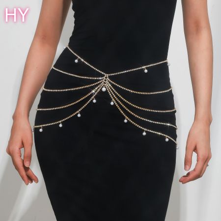 HY  Plated Multi-Row Layered Waist Chain Sexy Market Trend Body Jewelry for Women for Engagement and Anniversary