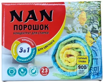 Стиральный порошок концентрат Nan для цветного белья 0,9кг